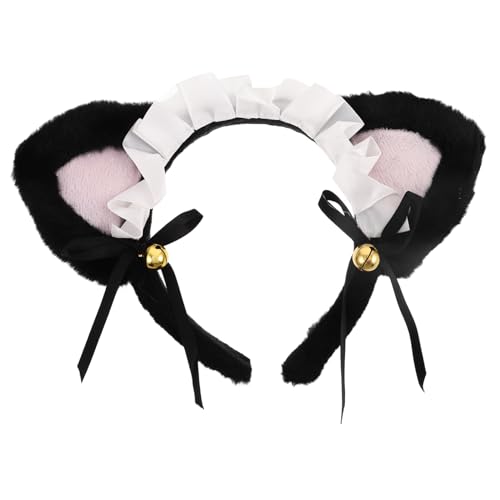 Veemoon Dienstmädchen-stirnband Mit Schleife Und Realistischen Katzenohren Für Cosplay Rollenspielpartys Süße Kopfbedeckung Für Frauen Und Mädchen Aus Plüsch Und Kunststoff von Veemoon
