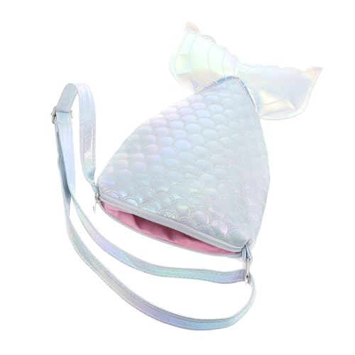 Veemoon Mädchen Umhängetasche Meerjungfrau Design Kreative Crossbody Tasche Für Schule Shopping Und Alltag Farbverlauf Blau Für Teenager von Veemoon