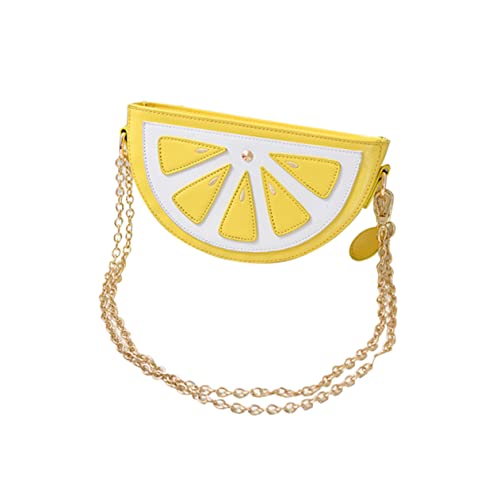 Veemoon Mädchen Umhängetasche Zitrone - Trendige Lemon Bag Mit Goldener Kette Für Sommerliche Partys Und Freizeit - Perfekte Zitrone Tasche Für Junge Frauen Und Mädchen von Veemoon