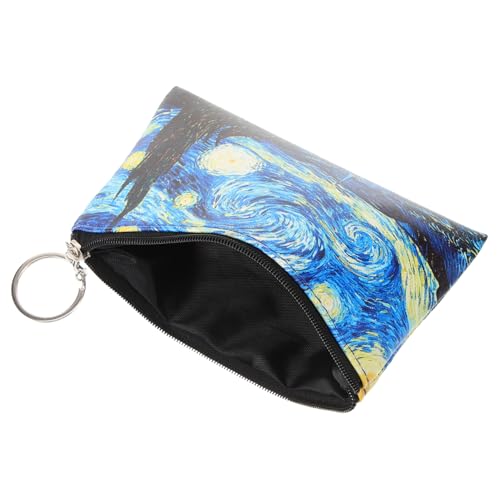 Veemoon Zipp-münzgeldbörse Damen-münzbeutel Aus Pu- Kleine Geldbörse Mit Schlüsselanhänger Münztasche Mit Reißverschluss Himmelsmuster-Design von Veemoon