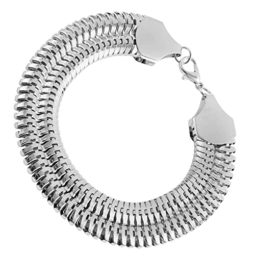 Veemoon Kubanisches Gliederarmband Für Männer Silberarmband Mit Klammern Trendiges Kettenarmband Modeschmuck Für Herren Handgelenksmanschetten Aus Legierung von Veemoon
