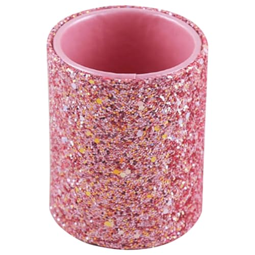 Veemoon Make up Pinselhalter Für Schminktisch Dekorativer Organizer Kosmetikpinsel Behälter Aus Metall Rosa Mit Deckel Praktisch Und Stilvoll von Veemoon