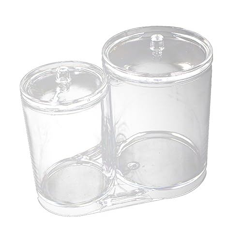 Veemoon Makeup Cotton Pads Organizer Box Transparent Acryl mit Deckel Langlebig Leicht Große Kapazität für Wattepads Wattestäbchen und Kosmetik Zubehör für Reisen und Alltag von Veemoon