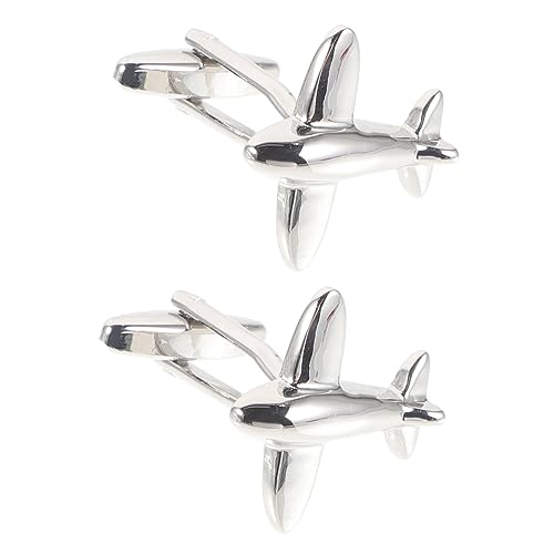Veemoon Manschettenknöpfe Herren Silber Flugzeug Design Anzug Knöpfe Dekorative Cufflinks für Hemden Geeignet für Business Hochzeit Geschenkideen für Männer von Veemoon