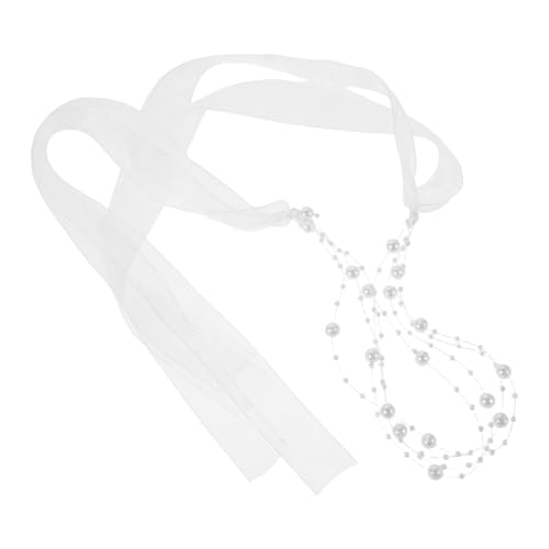 Veemoon Perlen Haarband Mehrschichtige Perlenkette Hochzeit Stirnband Haarband Braut Kopfschmuck Mit Spitzenband Für Hochzeit Und Urlaub Schmuck von Veemoon