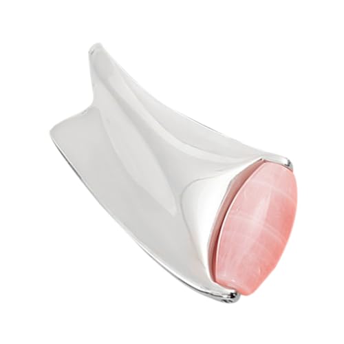 Veemoon Metall Gesichtsroller und Guasha Tool Doppelseitiges Gesichtsmassagegerät mit Edelstein Glattes Guasha Board für Augen und Gesichtsmassage Leichtes Beauty Massagegerät für Damen von Veemoon