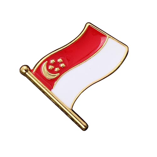 Veemoon Metallflaggenstift Rot Mode Stifte Kleiderabzeichen Stolz Modische Name Anstecknadel Abzeichen Schlüssel Nationalflaggenbrosche von Veemoon