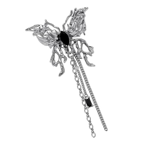 Veemoon Metallische Schmetterlingsbrosche mit Quasten Anstecknadel für Frauen Kleidungsdekoration für Anlässe zu Weihnachten oder Geburtstagen von Veemoon