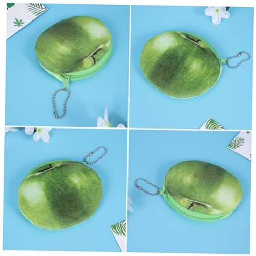 Veemoon Cartoon Fuzzy Geldbörse Apfel-Design Mini-münzbeutel Mit Schlüsselanhänger Für Damen Praktischer Plüsch-einkaufsbegleiter Für Mädchen von Veemoon