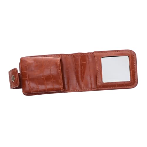 Veemoon Mini Lippenstift Box mit Spiegel PU Kratzfestes Material Kompakter Reise Lippenstift Organizer Tragbar für Handtasche Makeup Zubehör von Veemoon