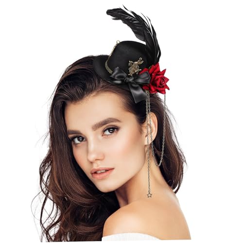 Veemoon Mini Hut Haarspange Mit Blume Für Frauen Tea Party Accessoires Geburtstagshut Haarspangen Clip Rosen Und Hut Design Für Frisuren Veemoon Mini Hut Haarspange Mit Blume Für Frauen Tea Party Accessoires Geburtstagshut Haarspangen Clip Rosen Und Hut Design Für Frisuren von Veemoon