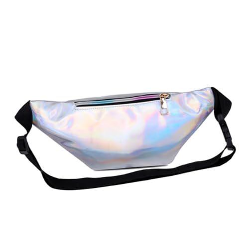 Veemoon Silberne Multifunktionale Bauchtasche Für Damen Stylischer Und Shiny Crossbody Rucksack Für Festivals Und Alltag Für Handy Geldbörse Und Persönliche Gegenstände von Veemoon