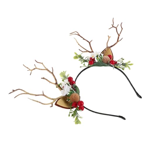 Veemoon Modebewusstes Rentiergeweih Haarband mit Künstlichen Baumzweigen und Schneeflocken Vielseitiges Party Accessoire für Weihnachten und Festliche Anlässe Komfortabel und Sicher von Veemoon