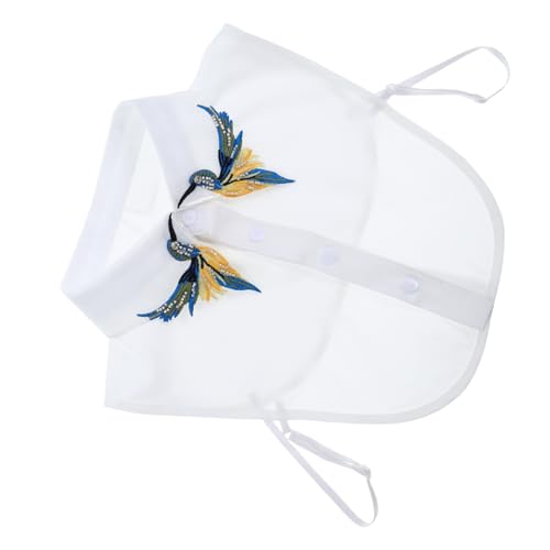 Veemoon Fake Collar Für Damen Abnehmbarer Bluseneinsatz Mit Besticktem Design Wintermode Für Frauen Und Mädchen Vielseitig Kombinierbar Eleganter Faux Kragen Weiß von Veemoon