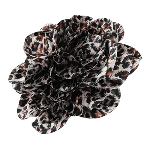 Veemoon Leopardenblumenbrosche Stoff Handgemachte Groß Damen Anstecknadel Schmuck Zeremonie Party Hochzeit Kleid Zubehör Accessoire von Veemoon