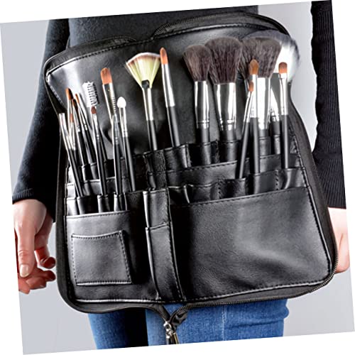 Veemoon Multifunktionale Kosmetik Waistbag aus Langlebigem PU Material Großer Teiliges Makeup Pinsel Organizer Rohrfächern Kompakt und Leicht für Damen Unterwegs und Zuhause von Veemoon