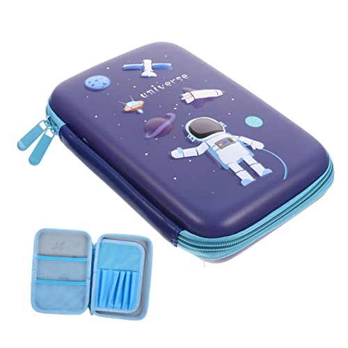 Veemoon Multifunktions Federmäppchen Für Schüler Großes Schreibwarenetui Tragbare Aufbewahrungstasche in Blau Mit Astronauten Design Langlebige Bleistift Organizer Tasche Für Schule von Veemoon