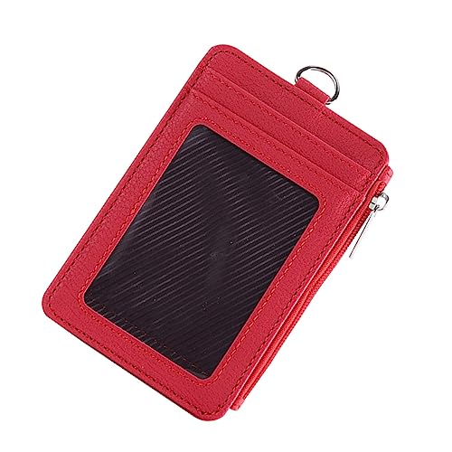 Veemoon Multifunktions Kartenhalter aus PU mit Schnalle Geldbörse für Karten Schutzhülle für Täglichen Gebrauch Geeignet für Schule Arbeit und Freizeit Rot von Veemoon