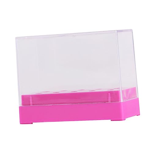Veemoon Nagelfräser Bohrer Aufbewahrungsbox Transparent Praktisch Leicht Nail Art Aufbewahrungsbox Organizer für Nagelbohrer Bits Staubdicht Robust für Maniküre und Nail Training von Veemoon
