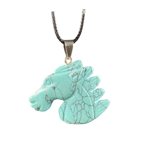 Veemoon Pferde Kopf Anhänger Mit Farbiger Naturstein Halskettendekor Für Frauen Steinketten Steinanhänger Halskettenanhänger Frauen Halsketten von Veemoon