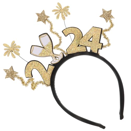 Veemoon Neujahrs Haarreif mit Festlichem Design Bequemes Party Haarband Vielseitiger Kopfschmuck für Silvester Karneval und Cosplay Einfach zu Tragen Verstauen von Veemoon