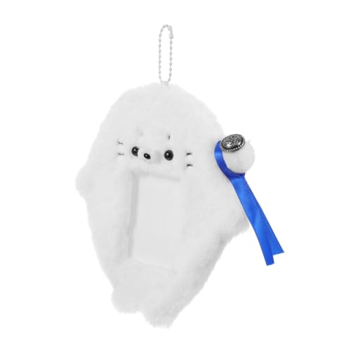 Veemoon Niedlicher Plüsch Fotokartenhalter mit Schlüsselanhänger Kawaii Tierdesign Aufbewahrungset für Id Karten Bankkarten und Fotos Reisen von Veemoon