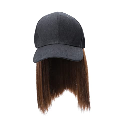 Veemoon One Piece Kurzhaar Perücke mit Mütze Glattes Haar aus Hitzebeständigem Fasermaterial Natürliche Farbe Modischer Damen Haar Accessoire für Alltag und von Veemoon