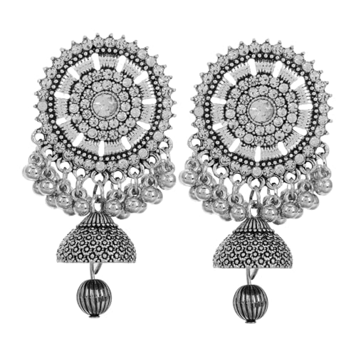 Veemoon Oxidierte Boho Vintage Ohrringe Damen Ethno Statement Ohrhänger mit Quaste Leicht Antik Silber Hochzeit Party Schmuck von Veemoon