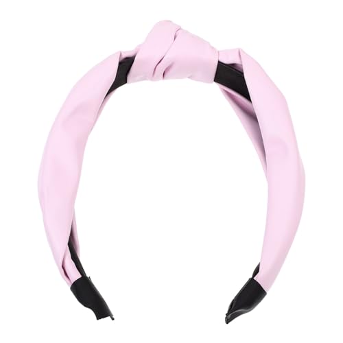 Veemoon PU Leder Haarband für Damen Breiter Rutschfester Haarschmuck Rosa für Feste Partys und Alltag Komfortables Accessoire zur Haarfixierung und Dekoration von Veemoon