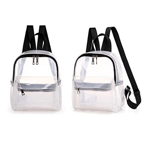Veemoon PVC-Rucksack Durchsichtig Leichter Schulranzen Mit Reißverschluss Verstellbare Schultergurte Umhängetasche Für Mädchen Und Damen Geeignet Für Alltag Und Reisen Weiß von Veemoon