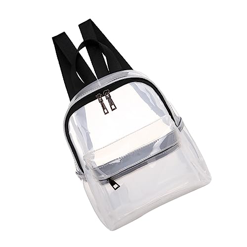 Veemoon PVC-Rucksack Durchsichtig Wasserfeste Schultertasche Für Damen Und Mädchen Mit Reißverschluss Hauptfach Und Fronttasche Für Reisen Und Einkäufe von Veemoon