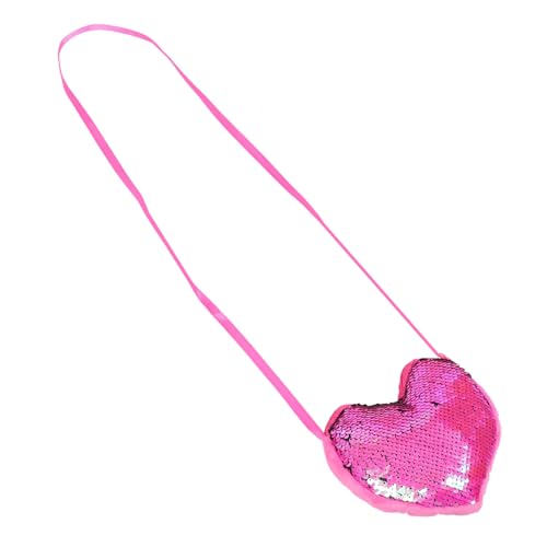 Veemoon Adorable Herzförmige Pailletten Geldbörse Für Junge Mädchen Kleine Schultertasche Für Schule Reisen Und Partys Bunte Crossbody-Tasche Im Herzdesign Für Mädchen von Veemoon