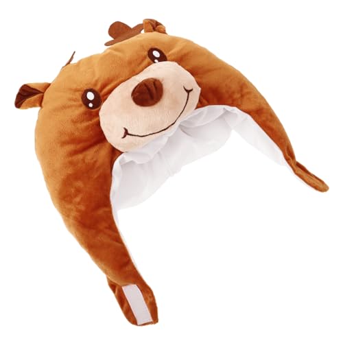 Veemoon Weihnachtliche Cosplay Mütze Lustige Plüsch Elk Kopfhaube Für Weihnachtsfeiern Kostüme Für Freunde Und Familie Wiederverwendbar Und Sicher von Veemoon