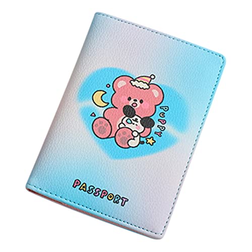 Veemoon Passhalter Mehrere Karten Passhalter Für Männer Reisen Fall Essentials Inhaber Kartenhalter Wasserdicht Leicht Portmonee Herren Damen-geldbörsen Brieftasche Damen Blau Pu-Leder von Veemoon