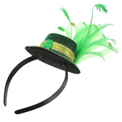 Veemoon Patrick Day Haarreif mit Kleeblatt und Hut Leichtes und Bequemes Stirnband für Perfektes Haarschmuck für Partys und Festlichkeiten Grüne Partydekoration von Veemoon