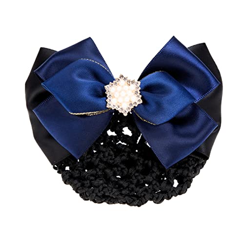 Veemoon Perlen Haarbun Netz mit Schleife Elastisches Haarnetz für Damen Eleganter Haarschmuck für Formelle Anlässe und Alltag Strapazierfähig und von Veemoon