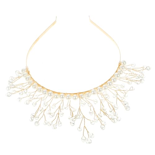 Veemoon Perlen Haarreif Damen Eleganter Braut Haarschmuck mit Krone Strass Stirnband für Hochzeit Party Geburtstag Robuster Einzigartiger Schmuck von Veemoon