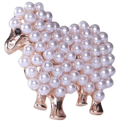 Veemoon Perlen Schafstift Brosche für Damen Kreative Anstecknadel für Kleidung Pullover Schals Vintage Design von Veemoon