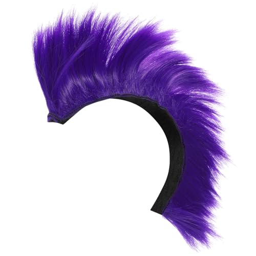 Veemoon Perücke farbige Perücke Party Perücke Perückenparty Punk Urlaubsparty Haarteil retro lustige kopfbedeckung Halloween-Cosplay-Kostüm Hochtemperaturdraht Violett von Veemoon