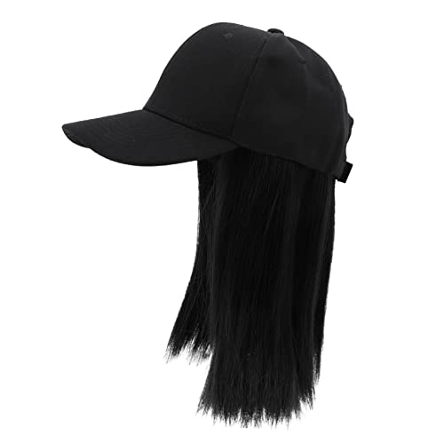 Veemoon Perückenhut Damen Einteilig Kurz Gerade Haarmode Kopfbedeckung Natürlich Schwarz Modisch Elegant für Kostüm Accessoire von Veemoon
