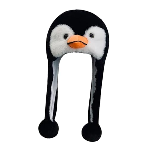 Veemoon Pinguin-Gehörschutzmütze Pinguin-Hut-Requisite festliche Kopfbedeckung Cosplay-Pinguin-Hut tierkostüme für erwachsene Pinguinhut für Erwachsene Pinguin-Wintermütze Tierhüte Plüsch von Veemoon