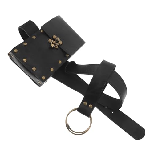 Veemoon Piratenbeutel Aus Pu Und Zinklegierung Kleine Bauchtasche Für Damen Renaissance-gürteltasche Mit Riemen Für Achsel Als Telefontasche Oder Cosplay-Accessoire von Veemoon