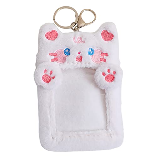 Veemoon Plüsch Kartenhalter Mit Sichtfenster Für Ausweis Und Karten Kartenhüllen Aus Weichem Plüschmaterial Kartenhalter-schlüsselanhänger Zum Organisieren Von Spielkarten Und von Veemoon