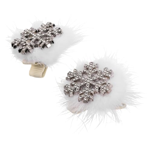Veemoon 2stücke Schneeflocken-haarspangen Mit Strass Glitzernde Haarspangen Für Mädchen Und Frauen Haarschmuck Für Weihnachts-party Und Feiertage Kopfschmuck Aus Plüsch von Veemoon