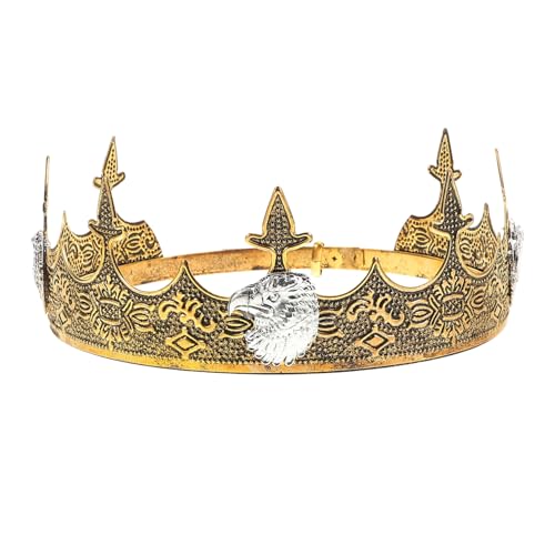 Veemoon Königskrone Für Männer Cosplay-kostüm-accessoire Partygeschenk Geburtstagskronen Abschlussballkronen Aus Stabilem Material Einheitsgrößig Für Kopfgrößen von Veemoon