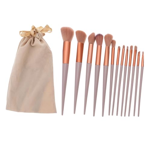Veemoon Professionelles Teiliges Make Up Pinselset für Frauen Vielseitig Einsetzbar für Foundation Lidschatten Puder und Highlighter Inklusive Samttasche in Milchkaffeefarbe Langlebig und von Veemoon