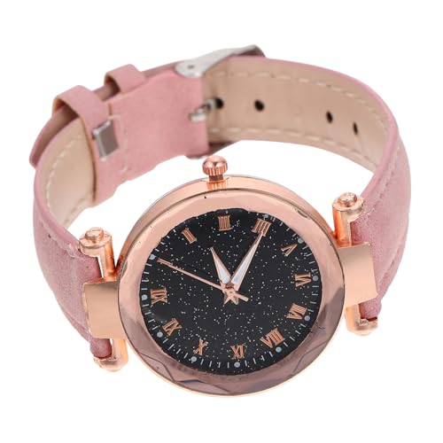 Veemoon Stylische Damen Armbanduhr Mit Verstellbarem Lederarmband Rotem Zifferblatt Und Mehrschichtigem Design Für Freizeit Und Besondere Anlässe von Veemoon