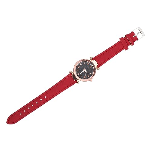 Veemoon Damen Armbanduhr Mit Verstellbarem Lederarmband Klassisches Rotes Design Mit Römischen Ziffern Für Alltägliche Anlässe Und Formelle Ereignisse Leicht Und Langlebig Perfektes von Veemoon