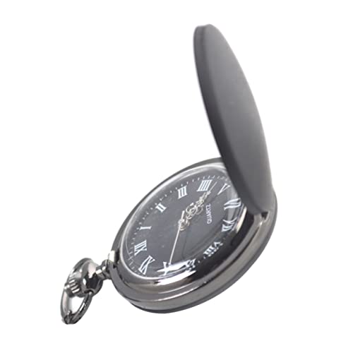Veemoon Vintage Taschenuhr Tragbar Quarzuhr Schwarz Mattiert Damen Herren Uhr Mit Kette Leicht Zu Tragen Und Aufzubewahren Uhrzeit Einfach Einzustellen von Veemoon