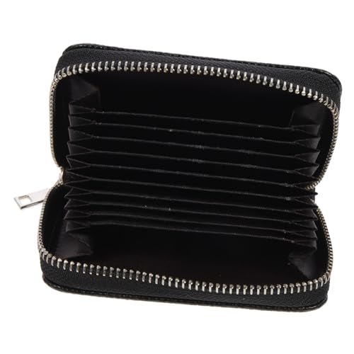 Veemoon Damen RFID Geldbörse Pu Bifold Geldbeutel Mit Doppelreißverschluss Multifunktionale Karten Münztasche Schwarz Praktisch Für Kreditkarten Ausweis Und Bargeld von Veemoon